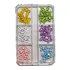 Accesorios de Aleación para Uñas de Nuevo Estilo Transfronterizos, Mariposa Tridimensional con Pedrería, Pajarita de Perlas de Colores, Materiales de Decoración para Uñas con Cinta