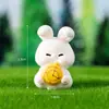 Enfeites de paisagem em miniatura, coelho de desenho animado fofo para decoração DIY, artesanato em resina, enfeites criativos para mesa