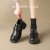 Mocasines Augu Shiden Negros para Mujer Verano 2026 Nuevos de Suela Gruesa Estilo Británico JK Casual Ropa de Trabajo Zapatos de Cuero
