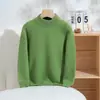 Suéter 100% Lana Cuello Semi Alto Engrosado Cálido Suéter Infantil Niños y Niñas Otoño e Invierno Nuevo Estilo Tejido Versátil Capa Base