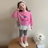Conjunto de Sudadera para Niña 2026 Nuevo Moda Primavera y Otoño Leggings Rayados para Bebé Conjunto de Dos Piezas Atuendo Elegante de Primavera para Niños