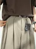 Shorts Plissados de Corte Solto para Homens, Novas Calças Casuais Primavera/Verão, Estilo Japonês Retro, Calças Versáteis de Seis Pontos