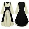 2025 Novo Vestido Medieval Europeu e Americano Feminino Manga Chifre Renda Renda Saia terno cos Vestido de Apresentação