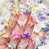Nuevos Accesorios para Uñas con Mariposas de Gradiente Tridimensionales, Decoraciones de Uñas de Mariposas Grandes Coloridas Transparentes, Adornos Artificiales de Resina