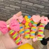 Elástico de Borracha para Cabelo Linha Telefônica de Menina Corda de Cabelo Desenho Animado Anel de Cabelo Infantil Corda de Cabeça com Laço Colorida Acessório de Cabeça Sem Cabelo para Menininha