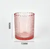 Taza de Vidrio para Vela de Aromaterapia Colorida en Relieve de Alta Calidad Botella de Aromaterapia de Gama Alta Botella Vacía Contenedor de Vela Taza de Vela Transfronterizo