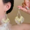 Pendientes de Pedrería Exagerada Super Brillantes de Lujo Ligero para Graduación y Noche, Pendientes de Botón Elegantes y Geniales, Pendientes de Diosa