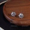 Brincos de Floco de Neve com Zircônia Totalmente Cravejada para Mulheres, Brincos de Moda de Luxo Leve Estilo Francês com um Toque Versátil e Sofisticado