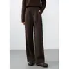 Calça Reta Casual de Luxo de Alta Qualidade para Mulheres, Novo Estilo Outono 2026, Roupa Elegante para o Trabalho, Calça de Perna Larga Moda Retrô