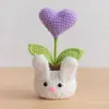 Flor Artificial Popular Transfronteriza en Maceta Tejida de Lana Amor Pequeña Maceta Regalo para Amigos Regalo de Vacaciones Adornos Flor