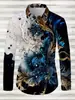 2026 Moda Casual Slim Fit Manga Longa Estampa Digital 3D Exclusivo para Comércio Exterior Camisa de Manga Longa Secagem Rápida