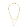 Collar Geométrico Nuevo con Corazón de Durazno Transfronterizo Cadena Hueso de Serpiente Diseño Retro de Moda para Mujer Cadena para Clavícula Apilada Amorosa Tridimensional