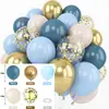 Conjunto de Balões de Látex Azul e Rosa de 12 Peças Mais Vendido Transfronteiriço, Redondo e Espessado, para Festas de Aniversário e Decorações de Casamento
