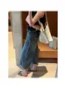 Jeans Vintage de Tiro Alto Rasgados Cortos de Pierna Ancha para Mujer, Verano 2026, Corte Holgado Petite Pantalones Rectos Casuales Versátiles