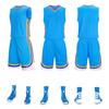 Ropa de Baloncesto al por Mayor Ropa de Baloncesto para Niños con Bolsillo Bilateral Traje de Ropa de Entrenamiento para Hombre Compra en Grupo Jersey Azul Personalizado para Adulto