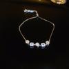 Pulsera de Perlas de Diamantes de Zircón para Mujer Japonesa, Coreana, Europea y Americana Explosiones Pulsera Temperamento Alta Gama Lujo Ligero Pulsera Transfronteriza Venta al por Mayor