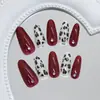 Brillantes Diamante Estampado de Leopardo Marrón Estilo Chica Dulce y Picante Versátil Estilo Ins Europeo y Americano Uñas Portátiles Desmontables 30 Piezas