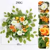 Guirlanda de Peônia da Primavera Transfronteiriça Pano de Seda Decoração Suspensa para Porta de Casa Ornamento de Flor Artificial Decoração de Parede Decoração Suspensa Guirlanda de Peônia Simulada