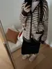 Cárdigan de Punto con Capucha Rayado Retro Estilo Coreano para Mujer Otoño Invierno Nuevo Holgado Estilo Perezoso Versátil Abrigo Suéter
