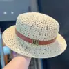Estilo Old Money Retrô Vazado Topo Plano Chapéu de Sol para Proteção Solar de Verão na Praia para Mulheres Chapéu de Palha