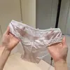 Sombra Floral Transparente~Panty de Encaje para Mujer, Moño de Satín Vintage Francés, Braguita Triangular Sexy de Puro Deseo de Cintura Media para Mujer