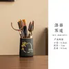 Juego de Seis Piezas de Ébano Pintado para Ceremonia del Té, Juego Completo de Accesorios para Té Kung Fu, Herramientas de Té, Cuchillo de Té, Cuchara, Soporte para Taza de Té