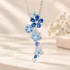 Joias Transmissão ao Vivo Conjunto de Joias Enfeites Pulseira Corrente para Clavícula Flor de Zircônia Moda de Alto Padrão Versátil Luxo Leve Feminino