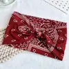 Diadema Retro Americana con Estampado de Anacardo y Diseño de Nudo de Orejas de Conejo, Alta Elasticidad, Antideslizante, Versátil para Deportes y Fitness