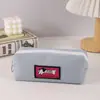 Estuche simple de color sólido impermeable resistente a las manchas para niños, bolsa de papelería simple de lona, estuche de tela Oxford personalizado para estudiantes de primaria y secundaria