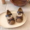 Zapatos Dulces para Bebé Niña Planos con Adorno de Encaje 2026 Primavera/Otoño Nuevo Estilo Coreano Suela Suave Moño Zapatos Pequeños de Piel