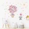 BR0133E Adhesivos de Pared Autoadhesivos de Estilo Lindo Femenino Mariposa Rosa Globo Aerostático Elefante Adhesivos Decorativos para Habitación de Niños