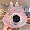 Carregamento Solar + Carregamento USB Uso Duplo Chapéu Ventilador de Orelha de Coelho Proteção Solar de Aba Larga para Uso Externo Ajustável