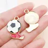 30 Estilos Mixtos de Trofeo de Fútbol de la Copa del Mundo con Goteo de Aceite, Estadio, Camiseta, Colgantes de Aleación, Pendientes DIY, Pulsera, Accesorios de Joyería