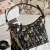 2026 Bolso de Mano de Dumpling Bordado con Monograma de Marca D de Alta Calidad, Bolso de Hombro Hobo Versátil Estampado para Mujer