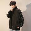 Jaqueta de gola vertical masculina primavera e outono novo estilo coreano moda top roupas esportivas casuais com zíper cardigã jaqueta