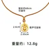 Collar Rotatorio de Calabaza con Incrustaciones de Diamantes de Estilo Tradicional Moderno para Mujer, Colgante de Oro de Arena Vietnamita con un Toque de Lujo, Color Duradero y Joyería que No se Desvanece