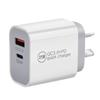 Cargador de doble puerto PD de 25W Calibre Australiano SAA Calibre Australiano PD + QC3.0 Adaptador de doble puerto europeo PD Carga directa