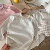 Conjunto de Ropa de Casa de Felpa Antibacteriana de Seda 7A Sin Hueso Color Sólido para Hombres Mujeres Niños Otoño Invierno Cálido Manga Larga Ropa y Pantalones de Otoño