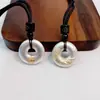 Plata de Ley 925 Chapada Colgante Grande Sólido de Paz y Alegría Collar Retro para Hombre Año Zodiacal Moda Tendencia Nacional Gargantilla