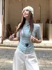 Blusa feminina de meia-gola para usar por baixo, novo estilo 2026, amarela, mangas de três quartos, blusa interna de manga curta, alta qualidade, corte justo, blusa de manga média