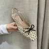 Nuevas Sandalias de Mujer Pequeñas Florales Estilo Francés Primavera/Verano, Suaves y Elegantes, con Lazo, Punta Cerrada, Tacón Grueso, Versátiles