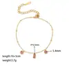 Collar y pulsera versátiles sin decoloración con colgante redondo rosa y morado cuadrado de oro de 18 quilates estilo europeo y americano al por mayor