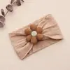 Europa y Estados Unidos accesorios para el cabello nuevos transfronterizos para niños banda para el cabello de algodón para bebé con flor de cinco pétalos diadema de nailon elástica suave para bebé