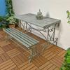 Conjunto de três peças de combinação de mesa e cadeira para área externa, pátio, jardim, terraço, varanda, lazer, mesa de chá, mesa longa, mesa de operação, banco de ferro