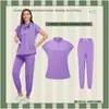 Uniformes Médicos Elásticos, Ropa de Lavado a Mano de Manga Corta para Quirófano, Tops para Mujer, Ropa de Trabajo, Uniformes de Enfermería, Ropa Quirúrgica para Doctor, Ropa de Enfermería
