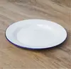 Prato redondo de esmalte azul esmaltado britânico para exportação, bandeja redonda, forma de assar pizza (24cm)