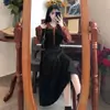 Look de dos piezas otoño e invierno Vestido con cuello POLO para mujer de talla grande, disimula el vientre y estiliza, moderno vestido de talla grande de cintura alta para la hora del té con colores contrastantes