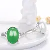 Anel de prata de lei S925 com ágata e calcedônia, moda feminina, anel aberto de alto requinte, joia de jade antigo, atacado