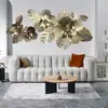 Nova Decoração de Parede Pendurada Tridimensional de Luxo Leve Metal Ferro Pendurado na Parede Decoração de Parede de Fundo de Sofá da Sala de Estar Moderna
