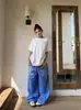 Pantalones casuales rectos de colores con estampado de letras estilo americano, unisex, pierna ancha holgada, hasta el suelo, pantalones deportivos versátiles